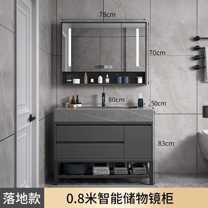 Washbasin Floor Bathroom Cabinets, Vintage Drawer Light Toilet Bathroom Cabinets