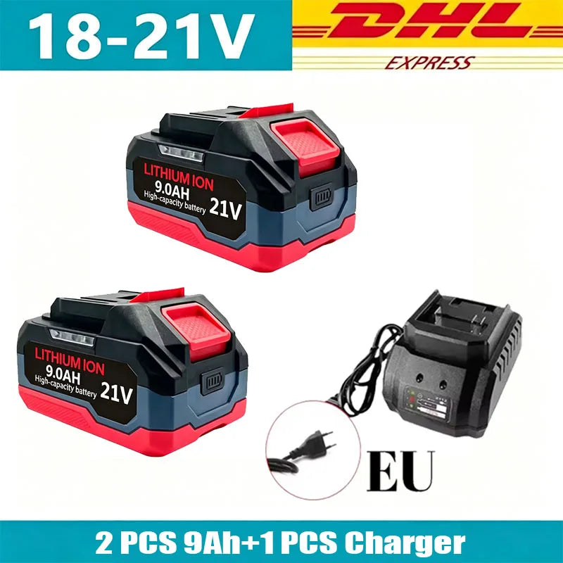 Rechargeable Li-Ion Batteries & Charger Suitable for Cordless Makita 18V/21V Power Tools