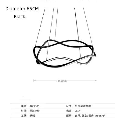 Modern Designer 3D Curved Pendant LED Chandelier