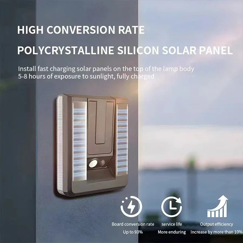 Foldable LED Solar Light Outdoor Wall Lamp 120° Motion Sensor Waterproof Street Light 3 Modes Garden Decor Spotlights Lamp