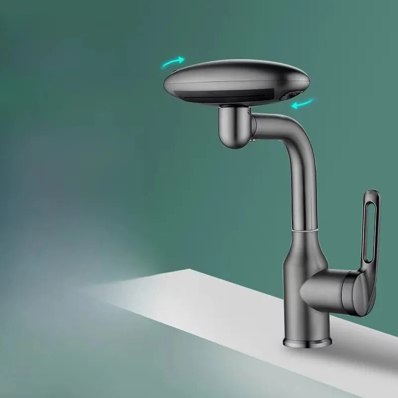 Stainless Steel Bathroom Faucet, Spaceship design 4 mode Drinking Fountain Waterfall