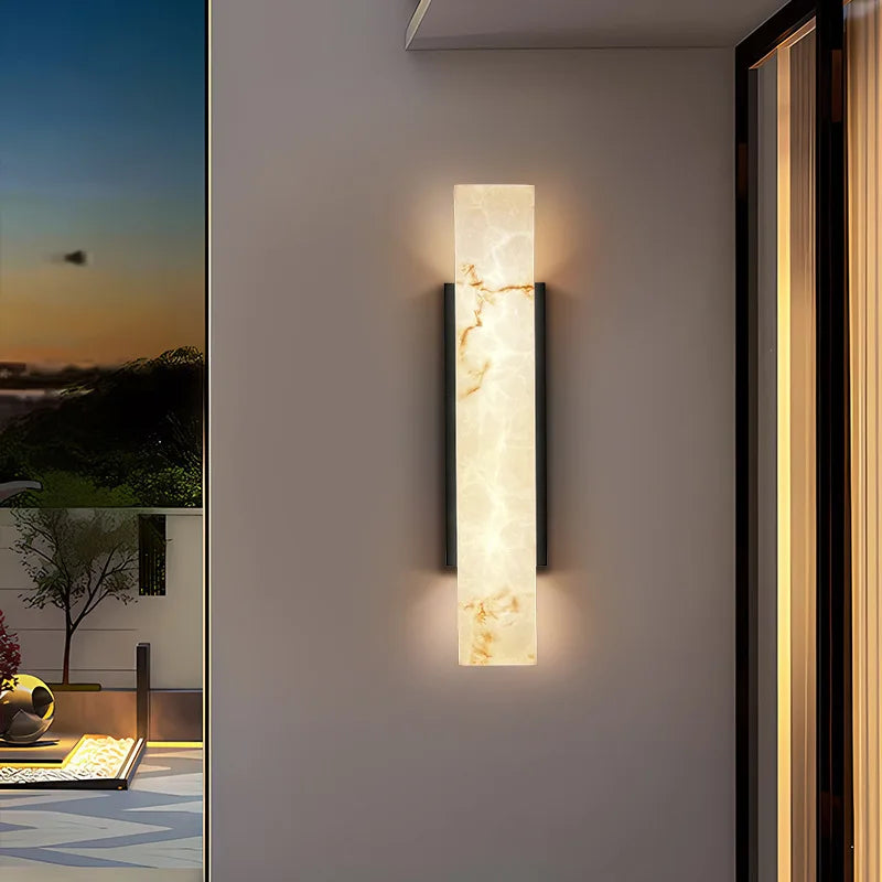 Modern Minimalist Outdoor Waterproof IP65 Lmitated Marble LED Wall Light