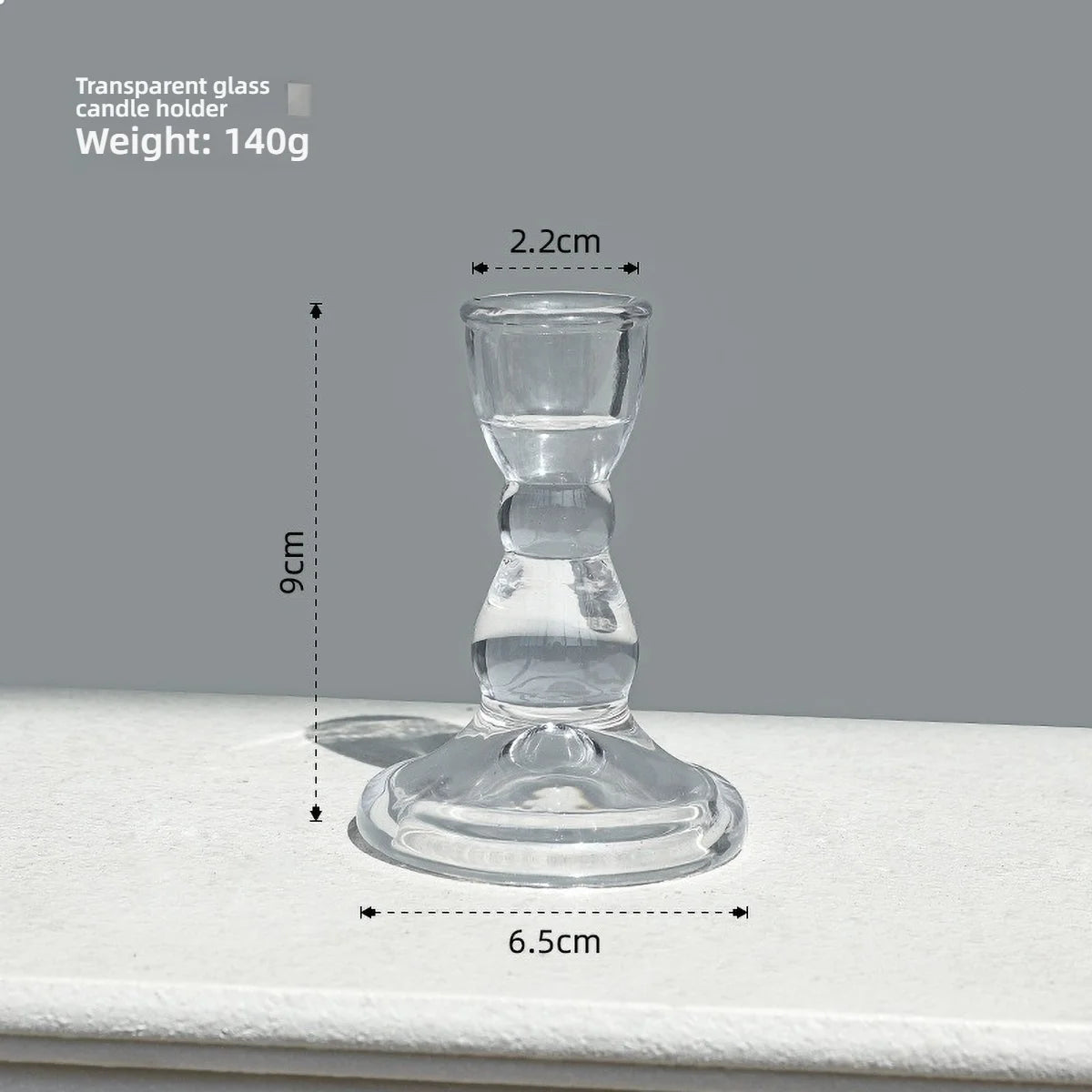 Glass Candle Wick Holder Clear Pillar Table Design Candlestick for Dining Decor