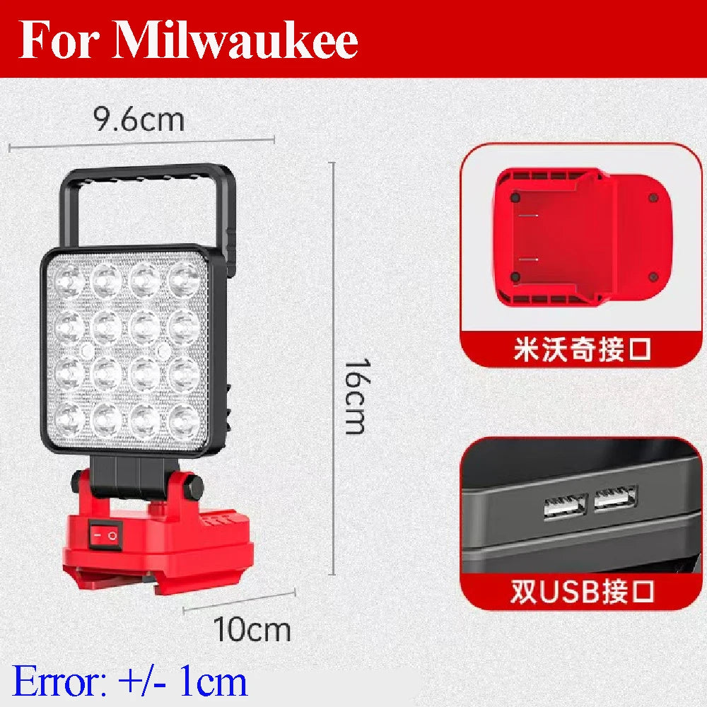 LED 18V Work Light for Makita, for DeWalt, For Milwaukee, for Ryobi