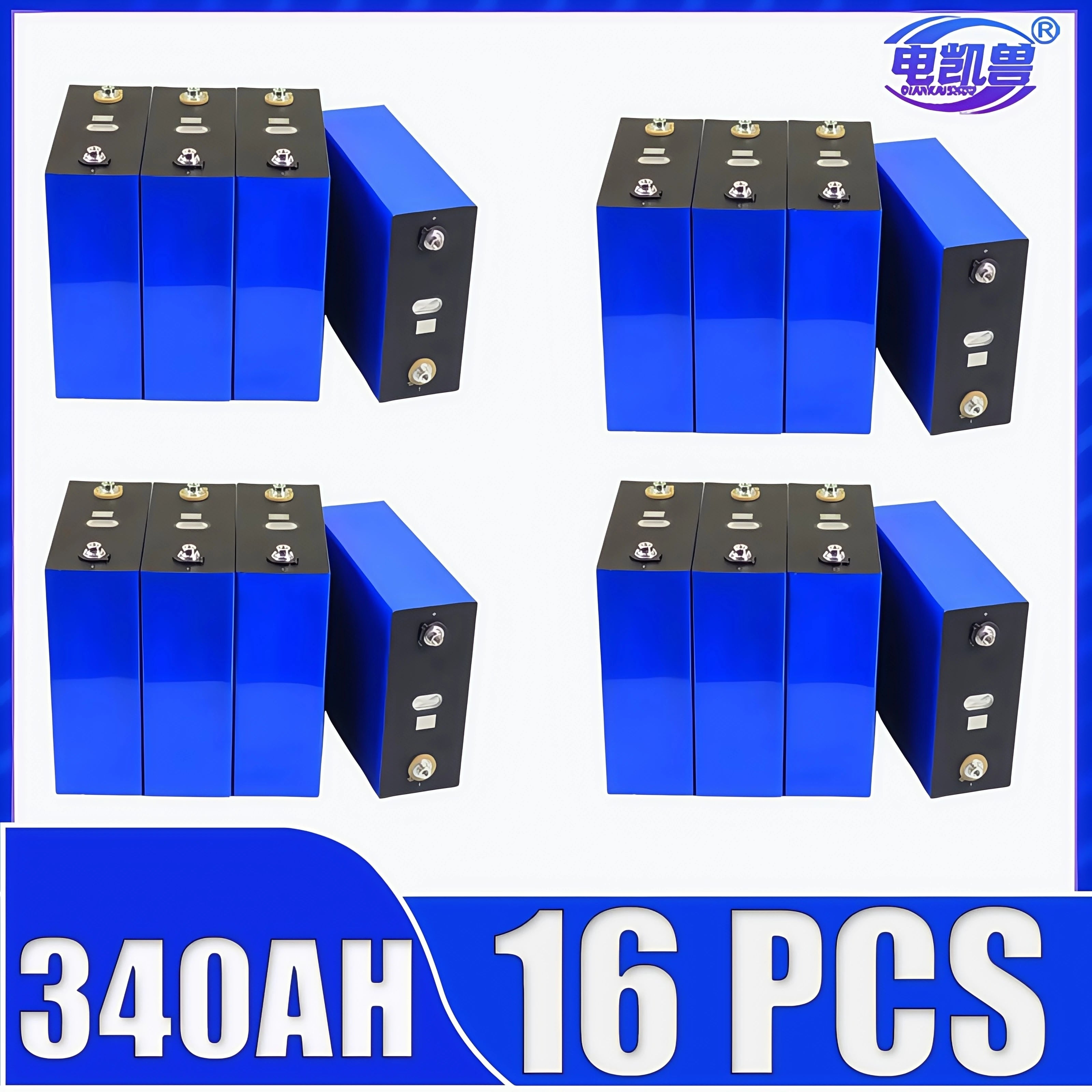3.2V 340Ah 360Ah Grade-A Lifepo4 Rechargeable Battery Lithium Phosphate Golf Cars Travel Solar Campers Cell 12V 24V 48V Battery