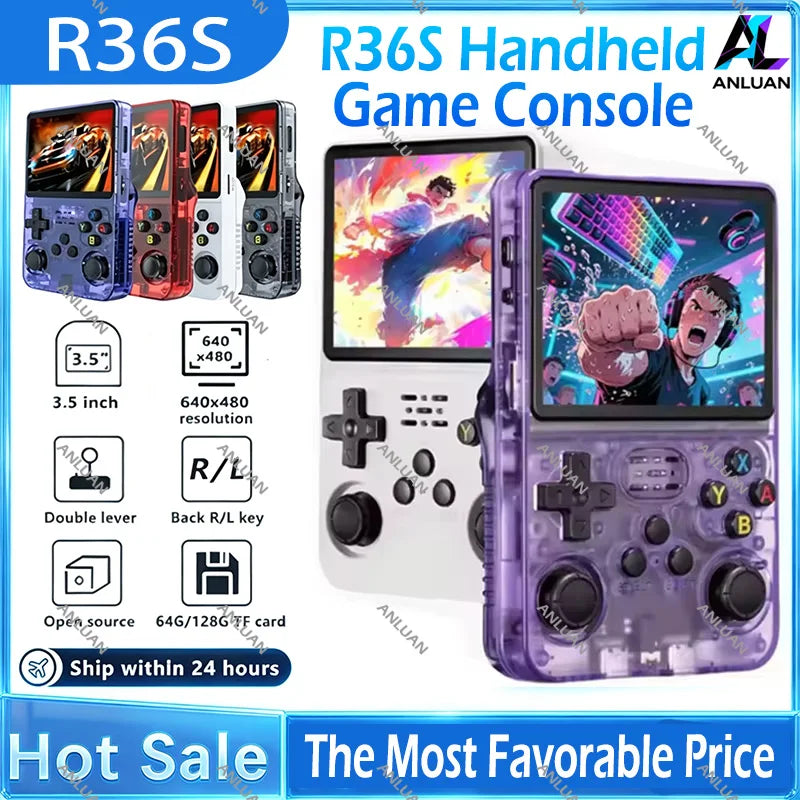 Open Source R36S Handheld Game Console Emulators 3.5 Inch Screen