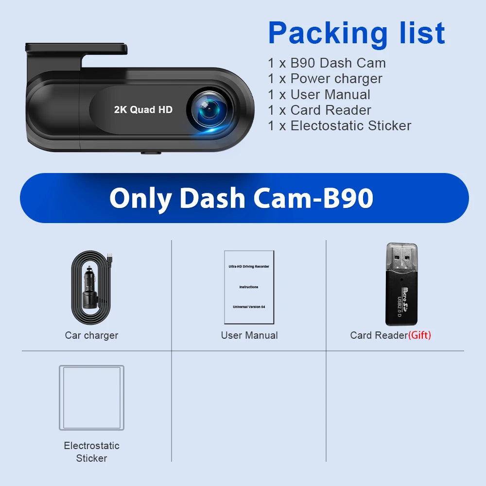 Acceo 2.5K QHD Dash Cam
