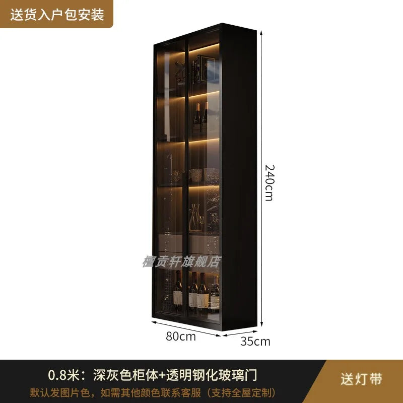 Luxury Wood Living Room Cabinets, Display Wine Bookcase