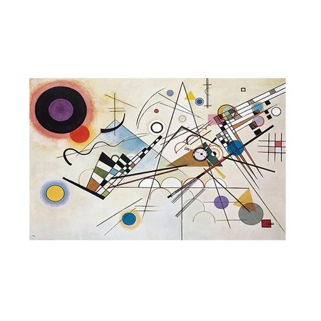 Vintage Wassily Kandinsky Canvas Painting, Transverse Line Reproduction