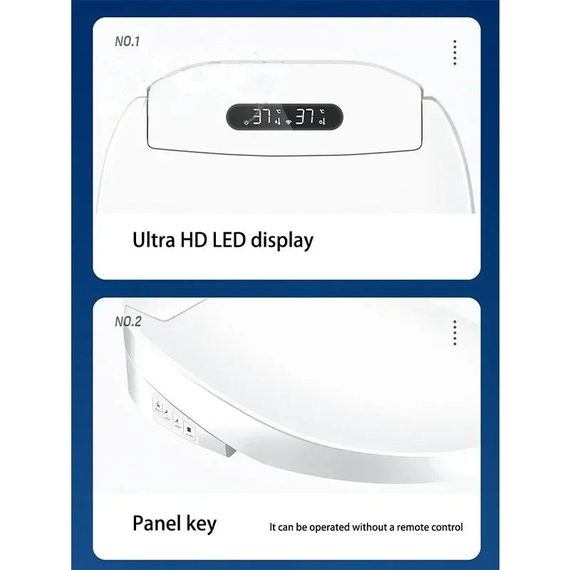 Toilet Bowl Toilet Cover with Remote Control, Dryer Water Wind Temperature Universal Lid