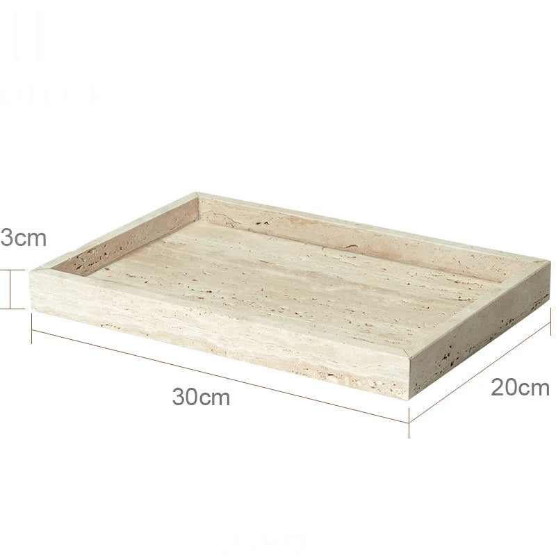 Travertine Bathroom Accessories Set Luxury Soap Dish Soap Dispenser Reed Diffuser Tissue Box Tray Bathroom Set