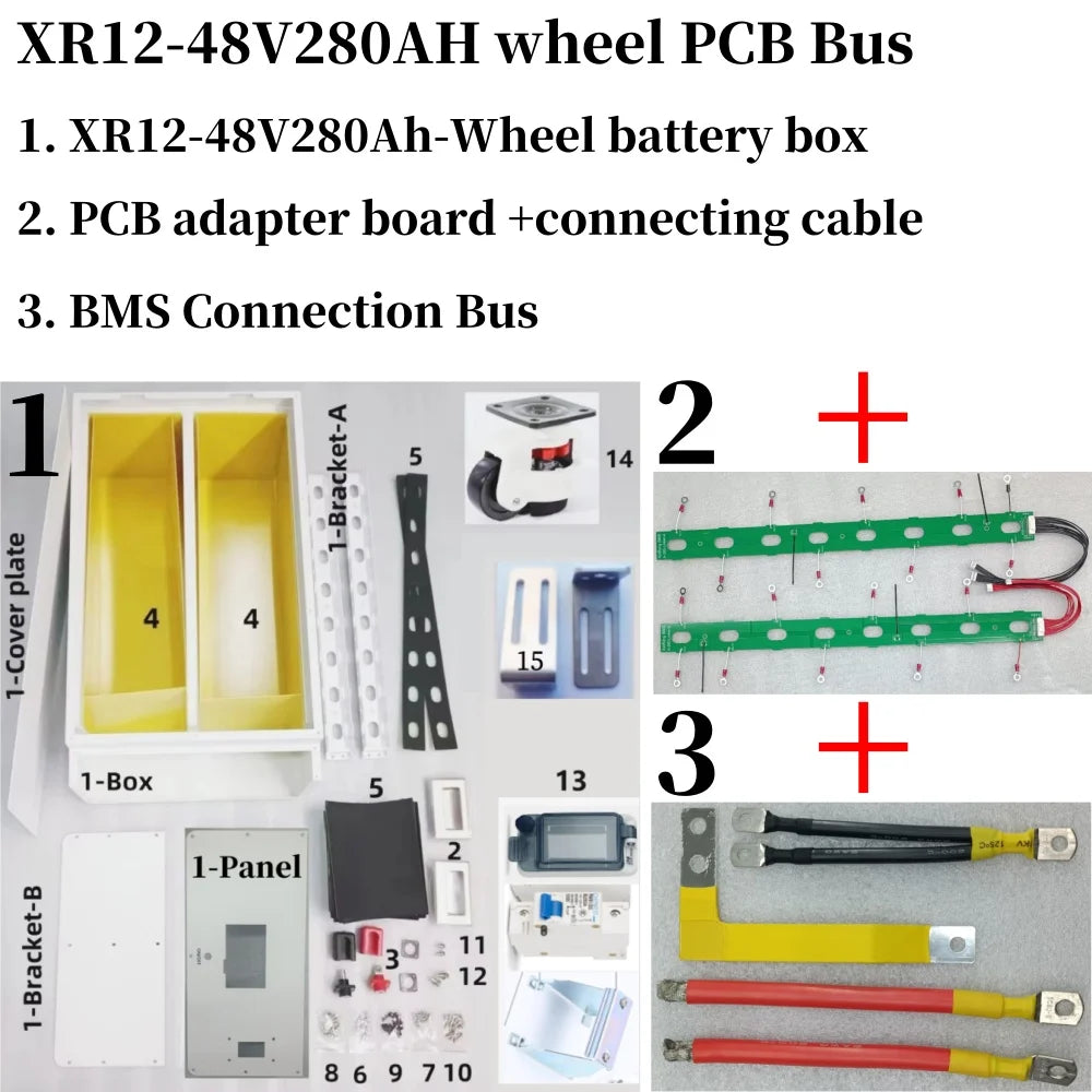 XR12 Lifepo4 Lithium Battery BOX DIY Kit For EVE CATL 280AH 302AH JK Inverter BMS V19 4.3 LCD Solar Home Energy Storage System
