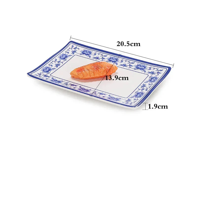 1pc Food Grade Plastic Dinner Plates Chinese Melamine Plastic Is Not Easy To Break Rectangular Plate Restaurant Kitchen Supplies