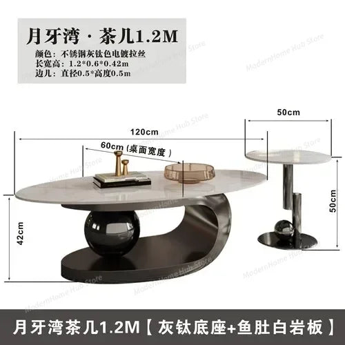 Nordic Modern Design Oval Coffee Tables