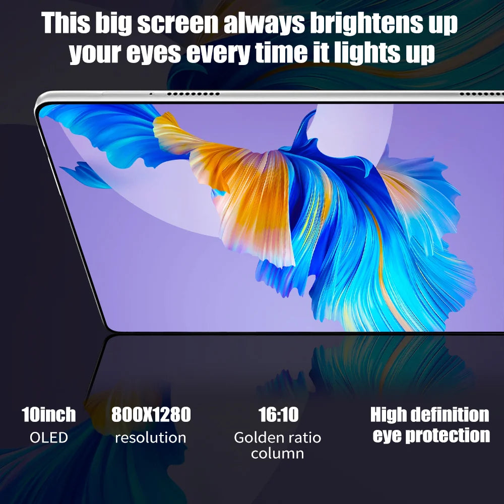 2026 New Original 10 Inch Android Tablet PC 4K HD Display 5G WiFi GPS Bluetooth Dual SIM Card 5000mAh Long Battery Portable Tablet Device For Home Office Study Gaming Video Entertainment Daily Outdoor Use
