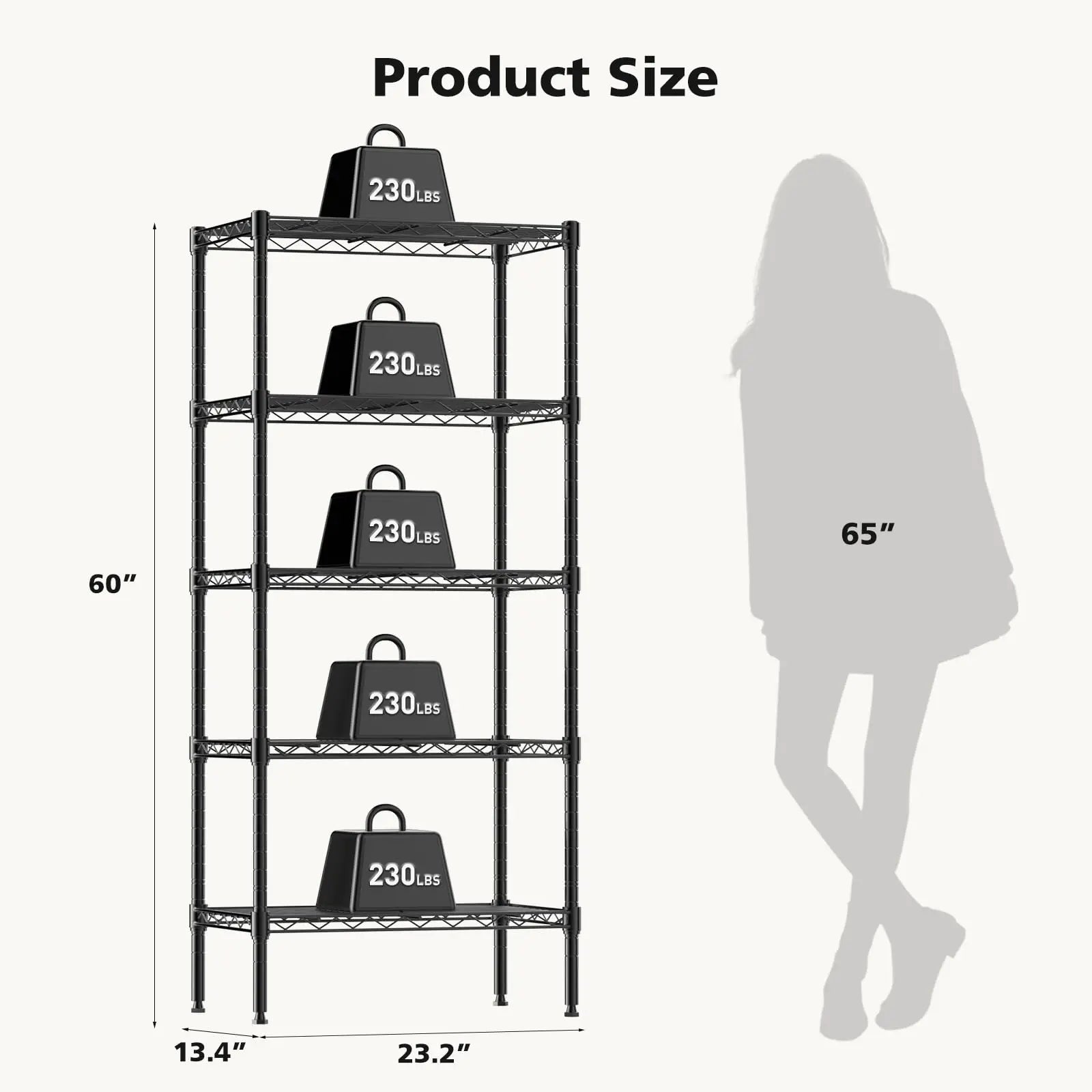 JHK 3-5 Tier Metal Wire Storage Shelves