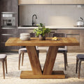 LITTLE TREE 47-Inch Dining Table for 4,Dinner Table with Heavy Duty Pedestal,
