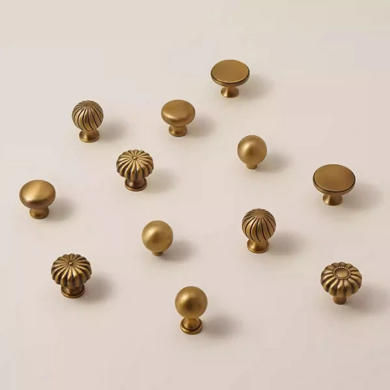 Vintage Style Brass Handles, Bronze Single-Hole Small Knobs