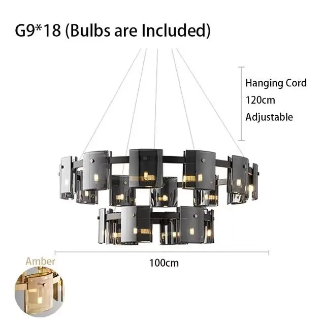 Modern Artistic Square Glass Pendant LED Lights