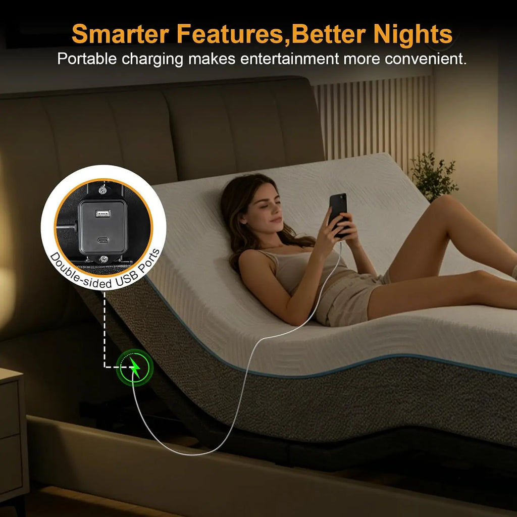 Twin XL Adjustable Bed Frame With Mattress