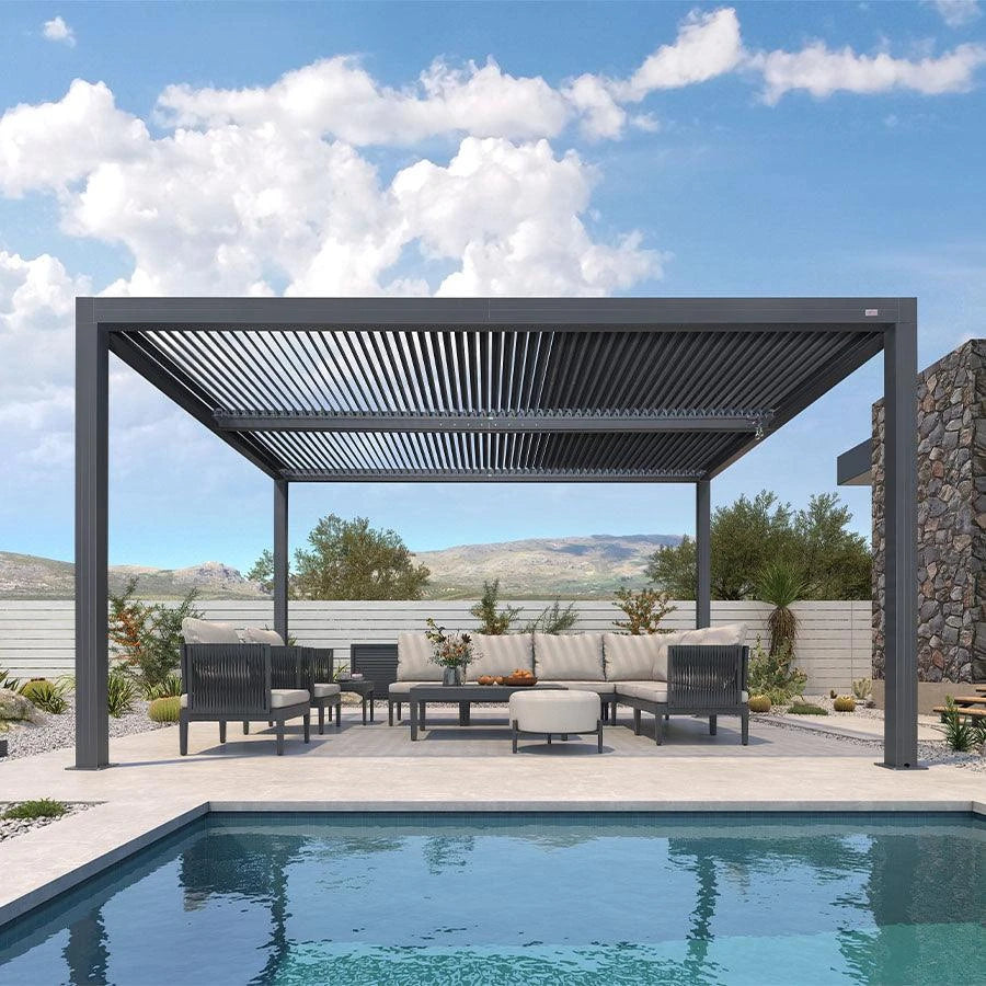 Motorized Louvered Roof Aluminum Pergola,