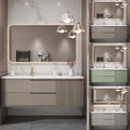 Basin With Wooden Cabine Bathroom Cabinet Vanity With Sink Furniture Combination Oak Smart Mirror Lacquered Seamless Integrated