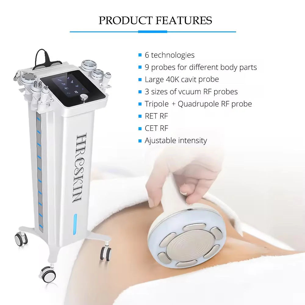 Newest 9 1 RET Cet 40KHz RF Vacuum Fat Reduction Machine Body Slimming Physiotherapy for Facial Face Lifting and Butt Lift
