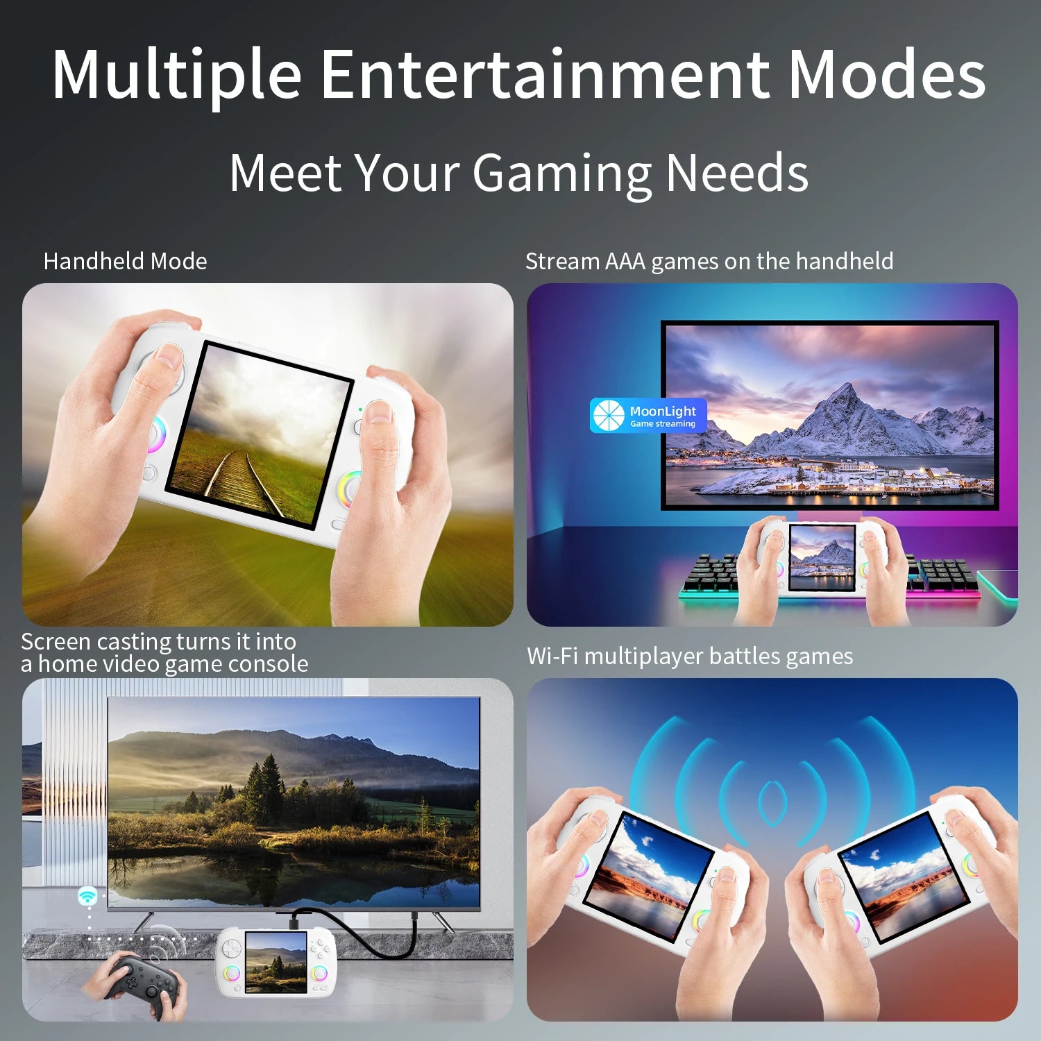 ANBERNIC RG CubeXX Handheld Games Console 3.95" IPS Screen 64-bit Linux System H700 3800mAh Wi-Fi Bluetooth Retro Gaming Player