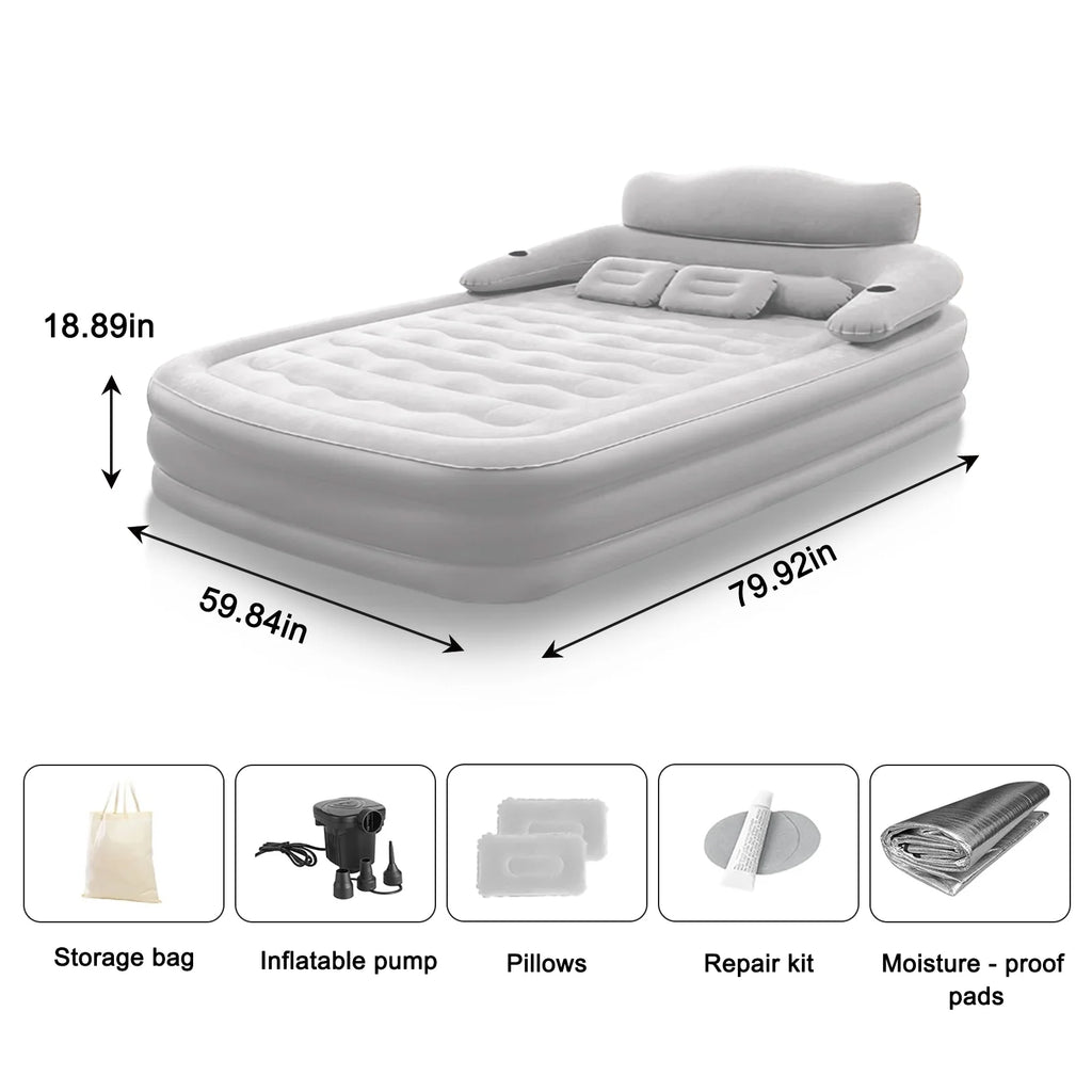 2 Person Built-In Pump Automatic Inflatable Camping Mattress