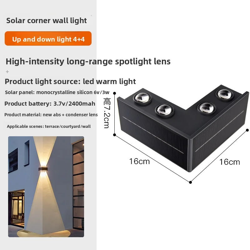 Outdoor Solar Wall Washing Lights For The Courtyard For The Gates And Pillars Of The Villa On The Corners And Corners Of The Wal