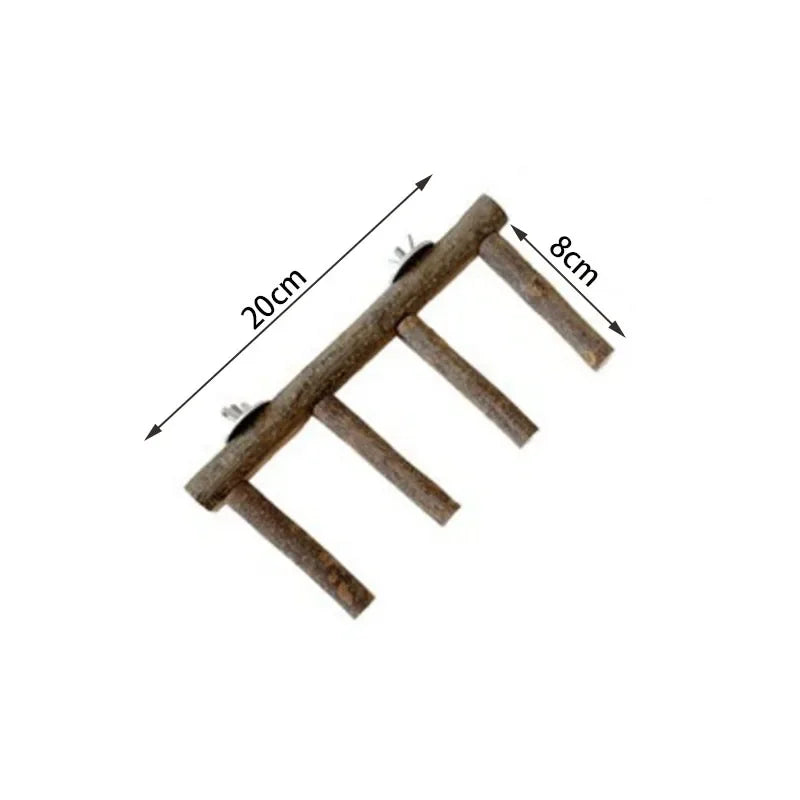 Natural Apple Wood Pet Parrot Raw Wood Fork Tree Branch Stand Rack