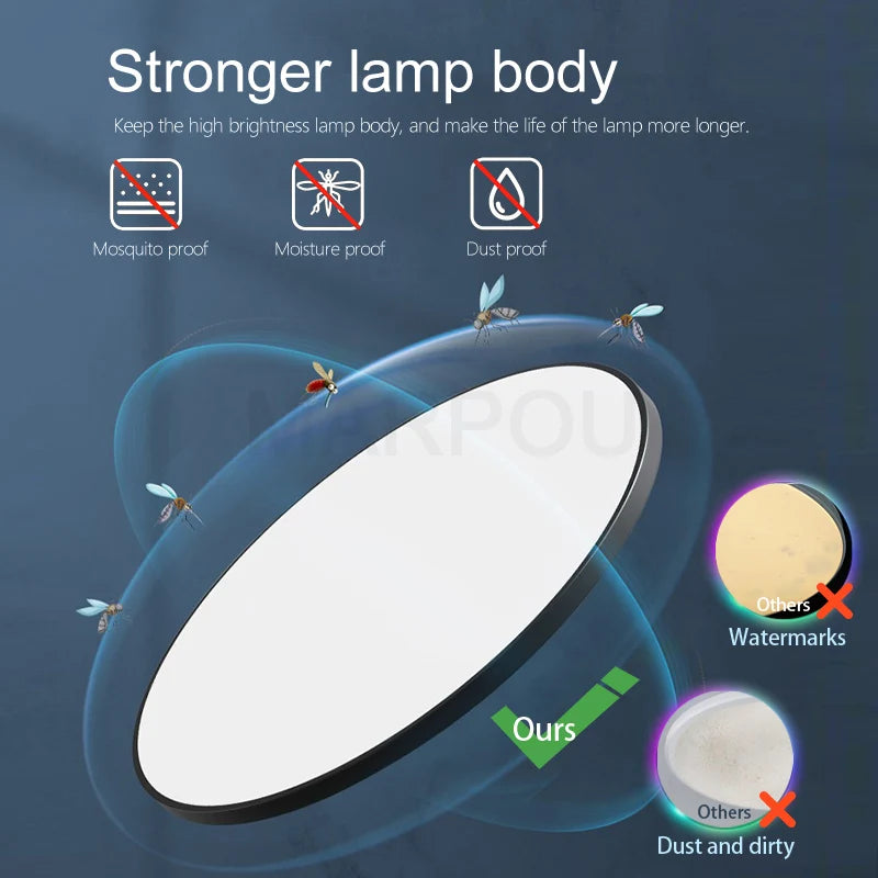MARPOU Smart Large Led Dimmable Ceiling Light with Remote