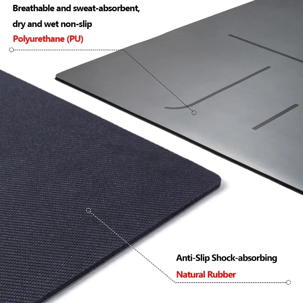 Natural Rubber Yoga Mat, Professional Lotus Pattern PU Yoga Mat