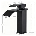 Matte Black Modern Bathroom Sink Waterfall Spout Faucet