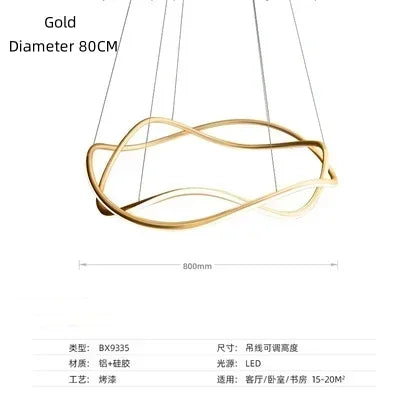 Modern Designer 3D Curved Pendant LED Chandelier