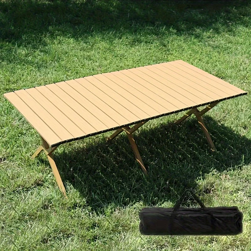 Folding Picnic Table,Portable 4ft Roll-Up Camping Table Egg Roll Table with Storage Bag for 4-6 People, Low Foldable Long Table