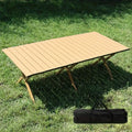 Folding Picnic Table,Portable 4ft Roll-Up Camping Table Egg Roll Table with Storage Bag for 4-6 People, Low Foldable Long Table