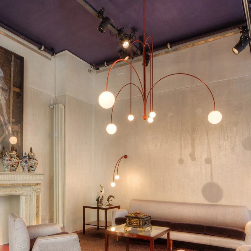 Comet LED Chandelier, Nordic Minimalist Glass Globe Lamps