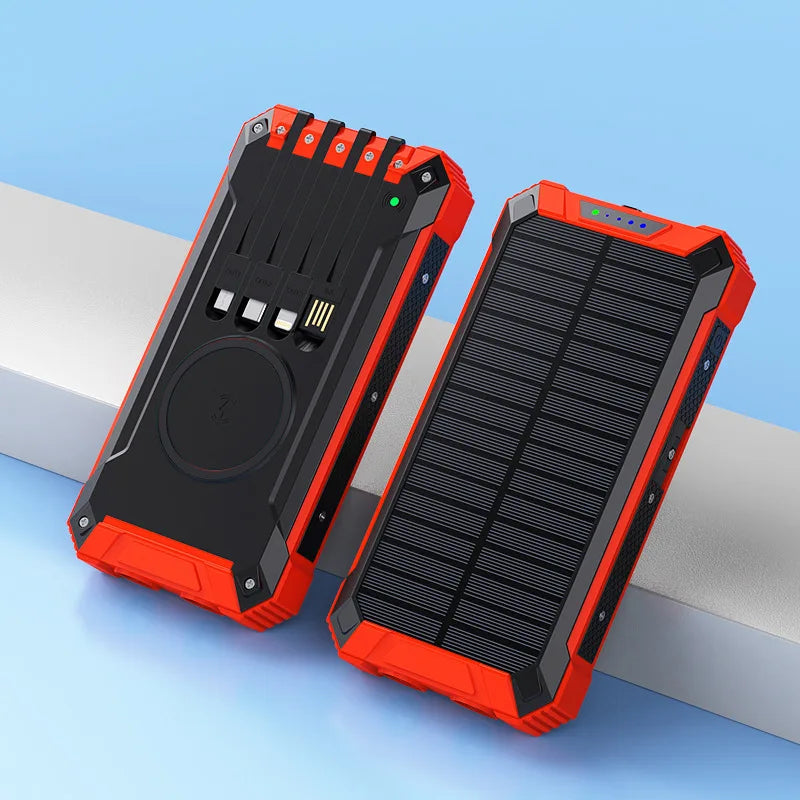 200000mAh Solar Power Bank Wireless Large Capacity Fast Charging External Battery
