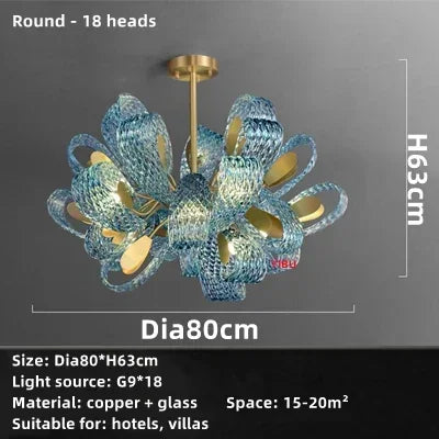 Designer luxury glass art LED chandelier