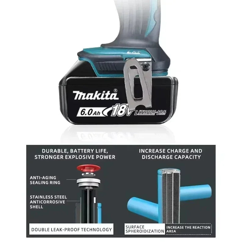 2026 Makita BL1860 BL1850B BL1850 BL1840 BL1830 Screwdriver Battery  Charger 18v Replacement Power Tool Batteries.