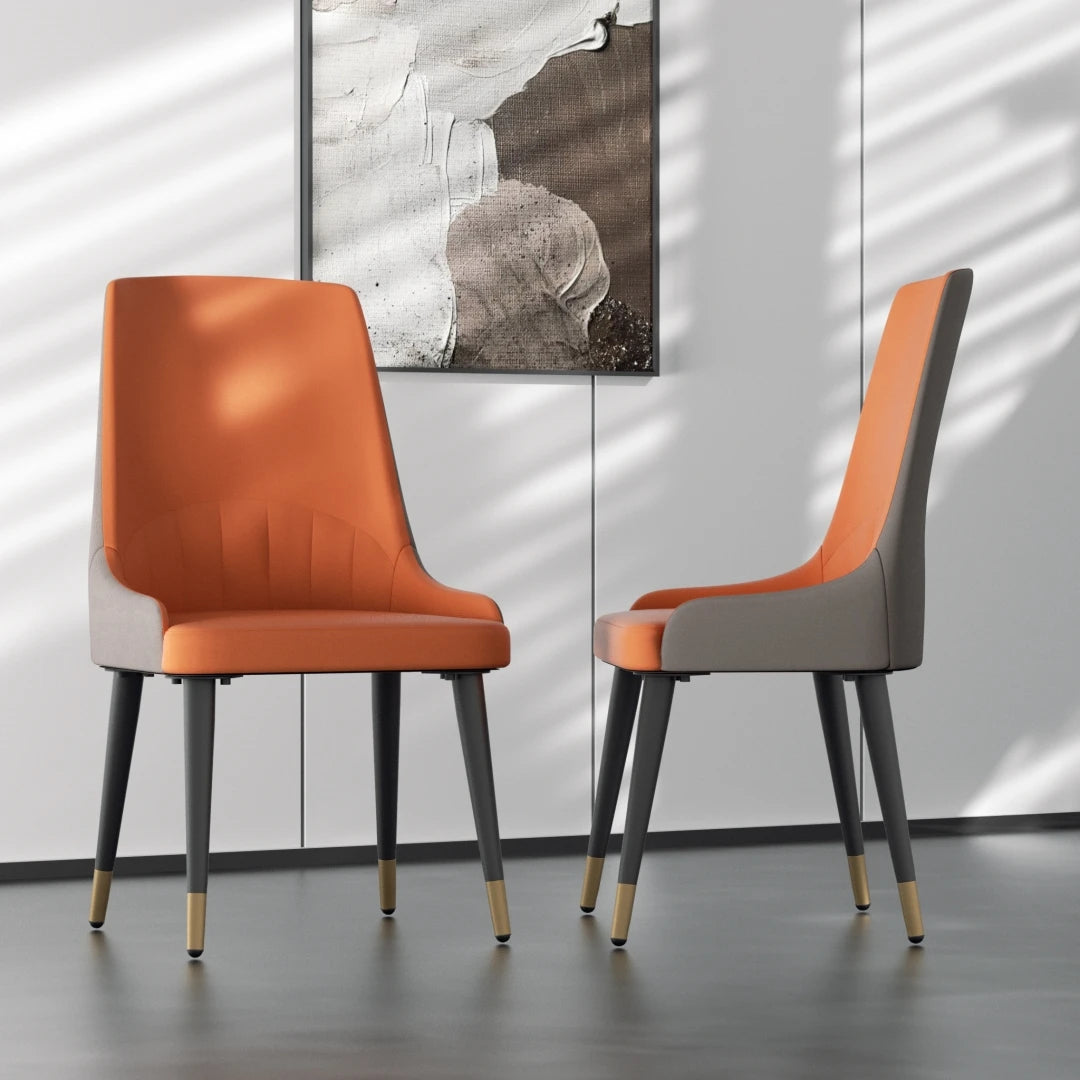 LUVODI Dining Chairs Set of 2 Luxury Microfiber Leather Leisure Chair with Lion Knocker Kitchen Table Chairs for Restaurant