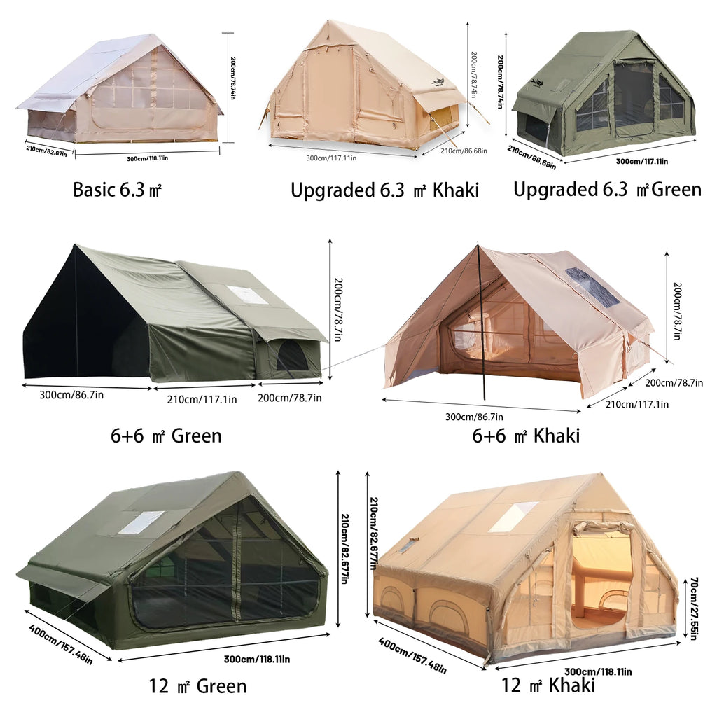 Large Inflatable Camping Tent with Skylight, Quick Air-Flow & Breathable Mesh Design.