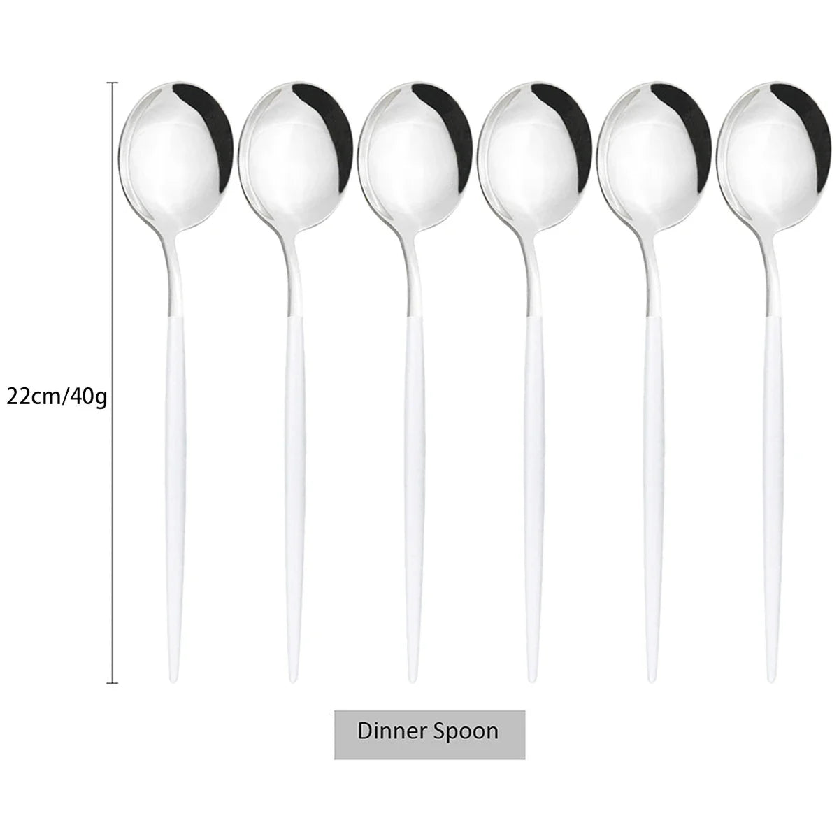 6Pcs Gold Ladle Spoon Dinnerware Western Stainless Steel Cutlery Set Dinner Spoon Soup Spoon Tableware Kitchen Silverware Set