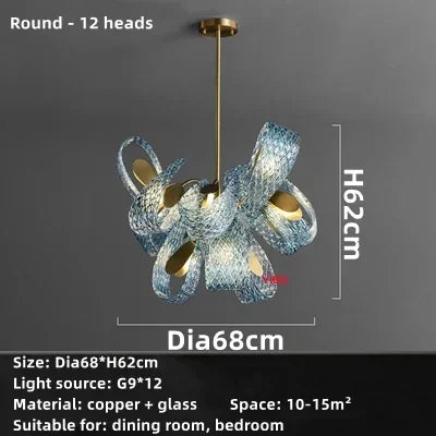 Designer luxury glass art LED chandelier