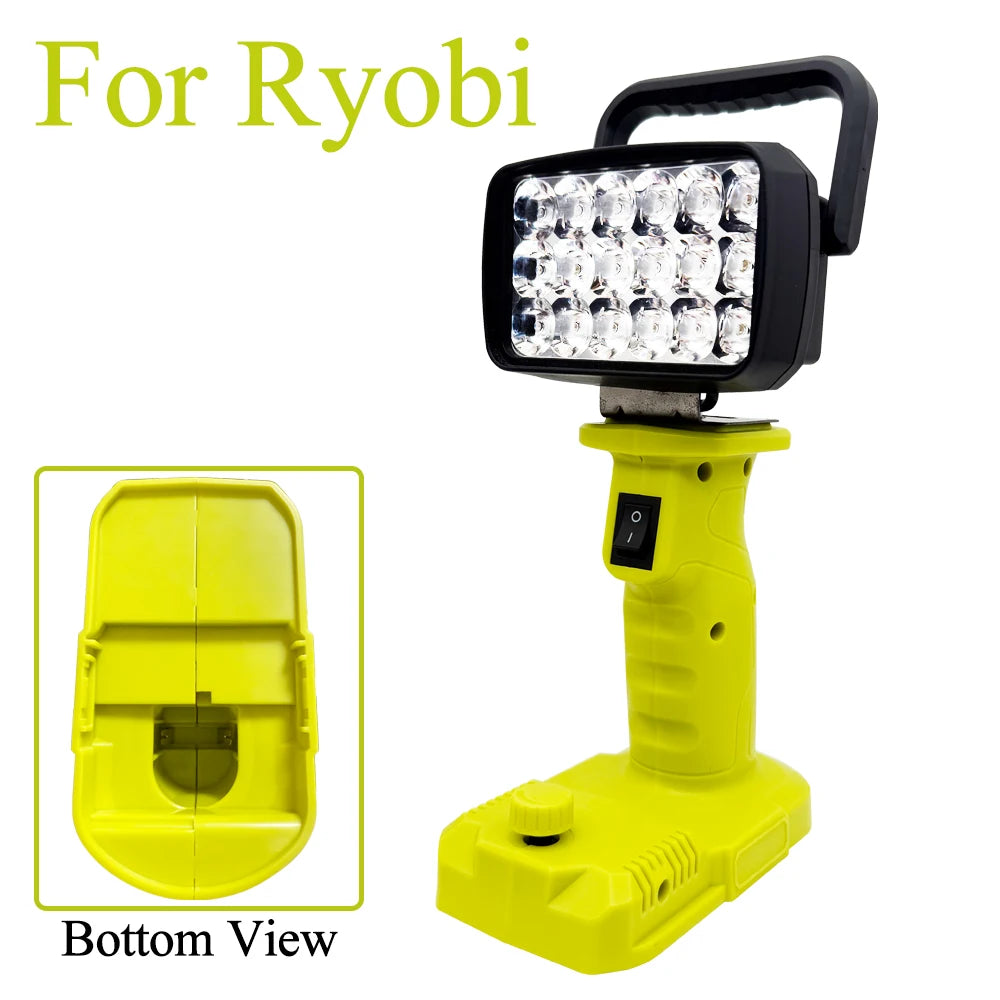 LED Work Lights For Makita For Milwaukee For Dewalt Lithium Battery For Ryobi Lamp Lantern Spotlight USB Power Bank