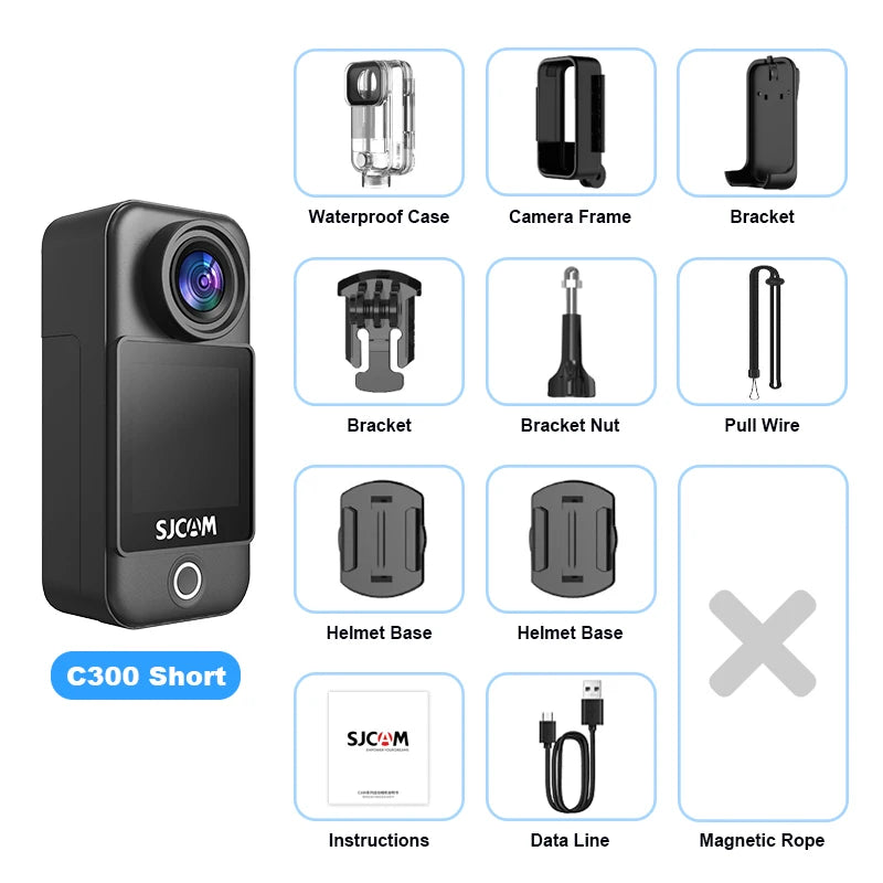 C300 Pocket Action Camera 4K FHD With Long Battery Life Video 30M Waterproof 5G WiFi Camera Sport Action Cam