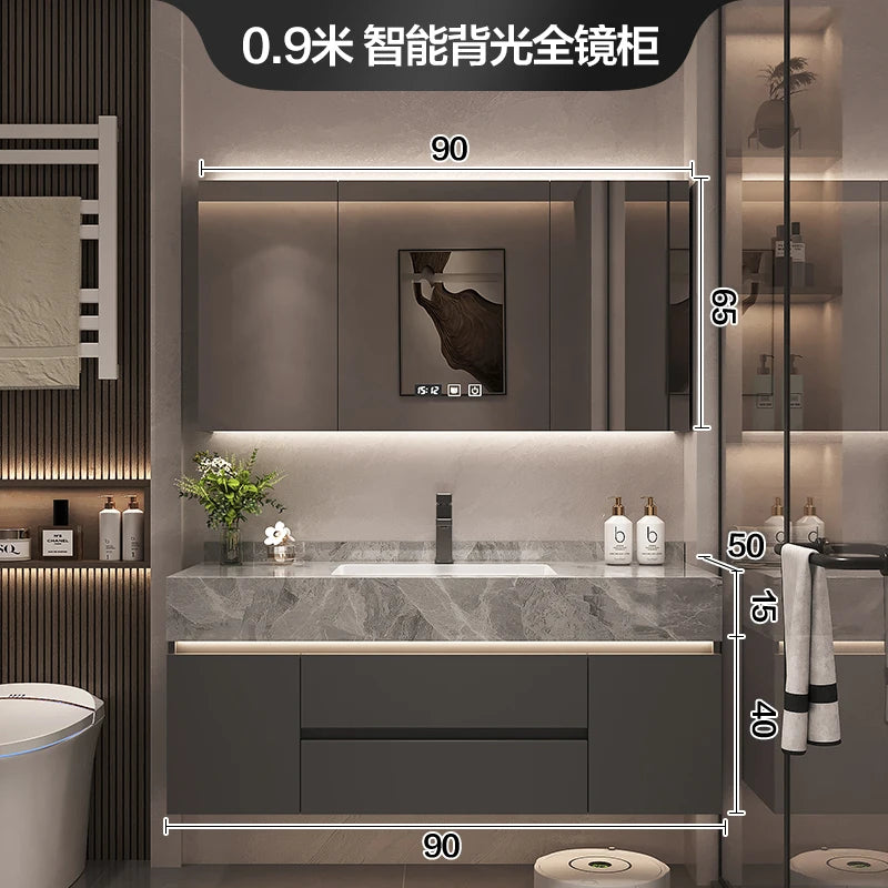 Simple Luxury Bathroom Washbasin Cabinets, Storage, Mirrors