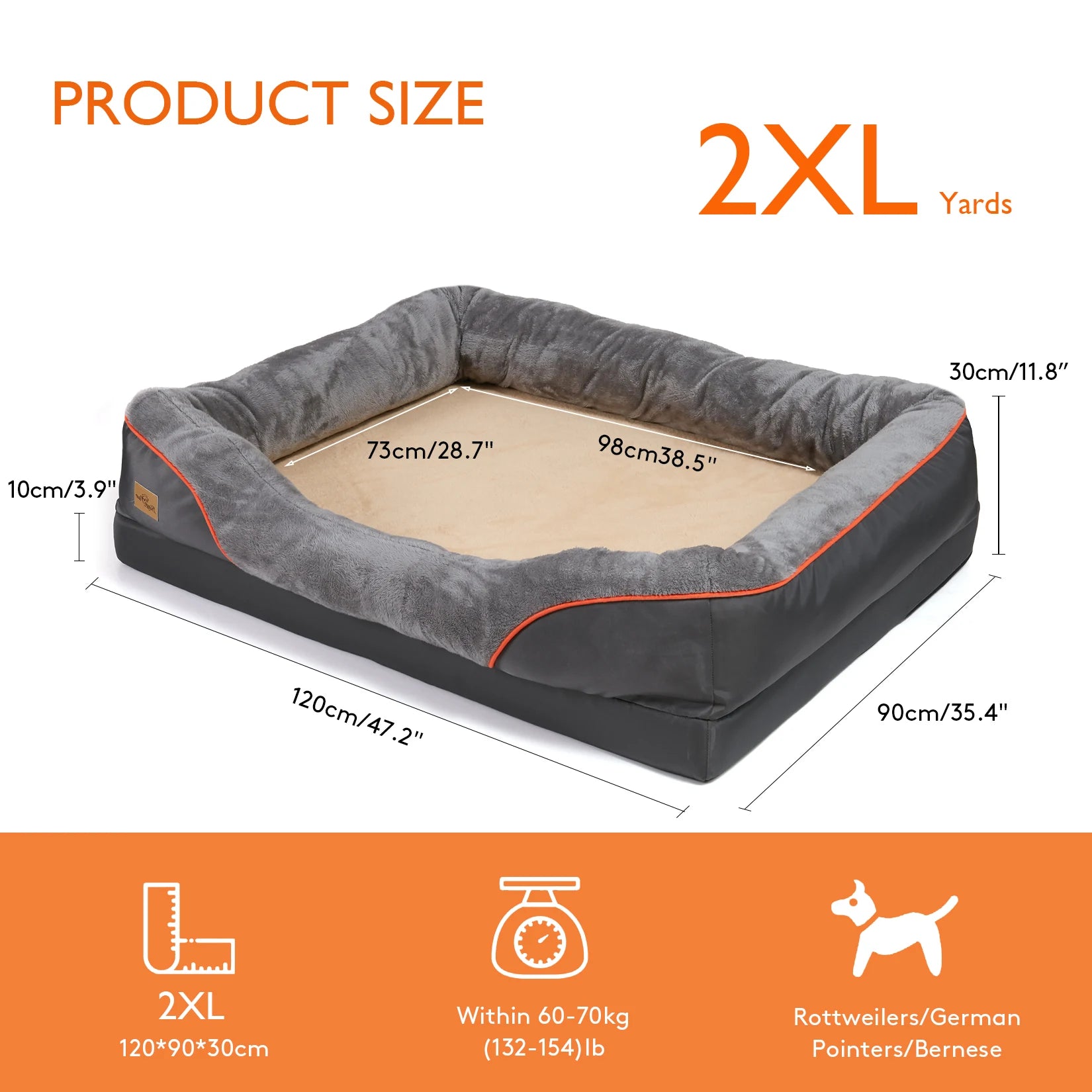 Large Soft Anti-Allergy Warm Fleece Dog Bed with Removable Washable Cover