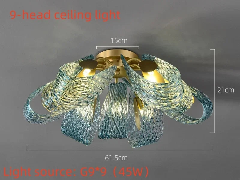 Designer luxury glass art LED chandelier